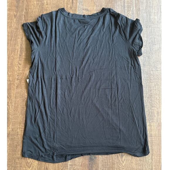 ModCloth Black Round Neck Soft Tunic Short Sleeve Tee Basic Minimalist XL NWT - Picture 2 of 6